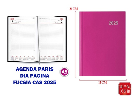 [PS355415] Agenda de 2025 D/P fucsia 15x21 cm - Calendario