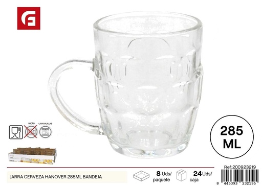 [200923219] Jarra de cerveza Hanover 285ml con bandeja - Cristalería y accesorios para bebidas