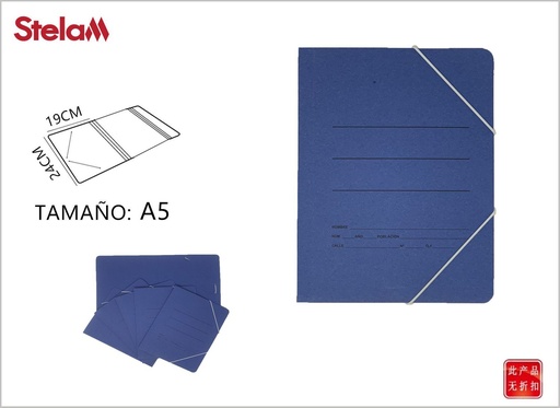 [MR50408-1] Carpeta de cartón 24x19 cm azul - Material de oficina