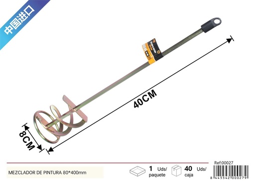 [00027] Mezclador de pintura 80x400mm para bricolaje y construcción