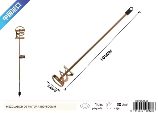 [00028] Mezclador de pintura 100x600mm para pintura uniforme