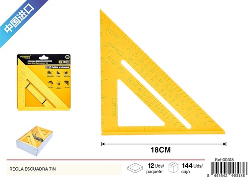 [00318] Regla escuadra 7 pulgadas - Herramientas de medición