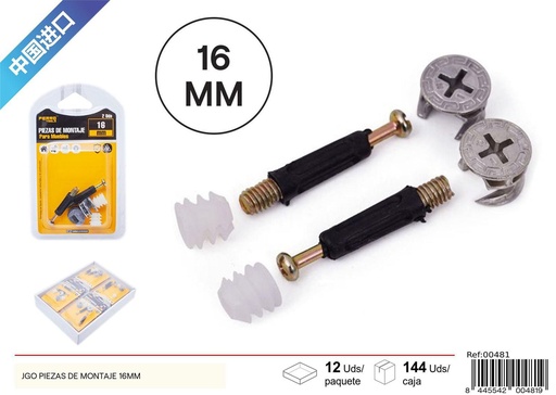 [00481] Juego de piezas de montaje 16 mm - Accesorios de ferretería