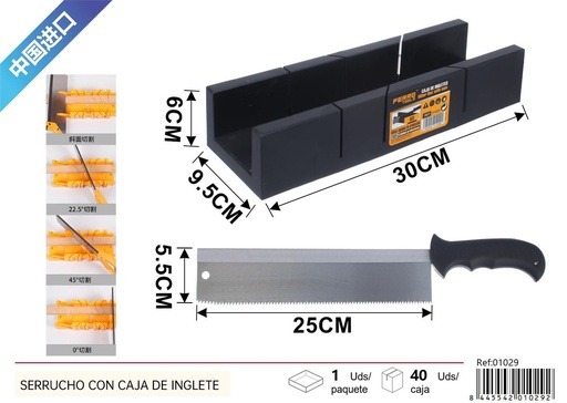 [01029] Serrucho con caja de inglete para cortes precisos en carpintería