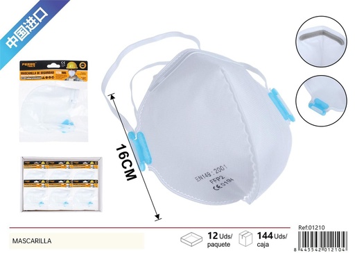 [01210] Mascarilla blanca plegable con CE para protección personal