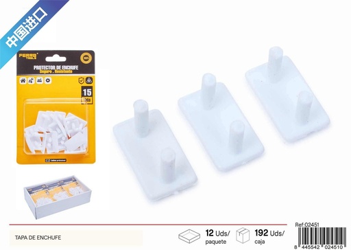 [02451] Tapa de enchufe (pack de 15) - Protecciones y accesorios de ferretería