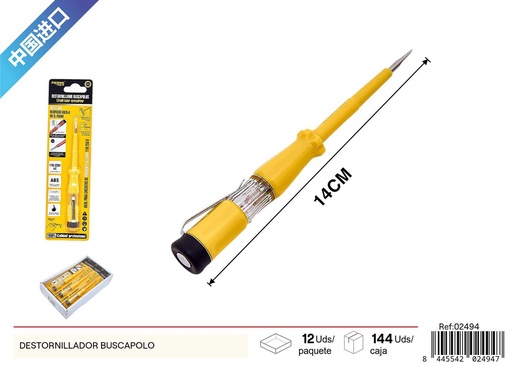 [02494] Destornillador buscapolo para trabajos eléctricos