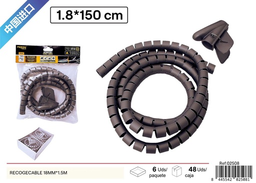 [02508] Recogecable 18mm x 1.5m para organización de cables