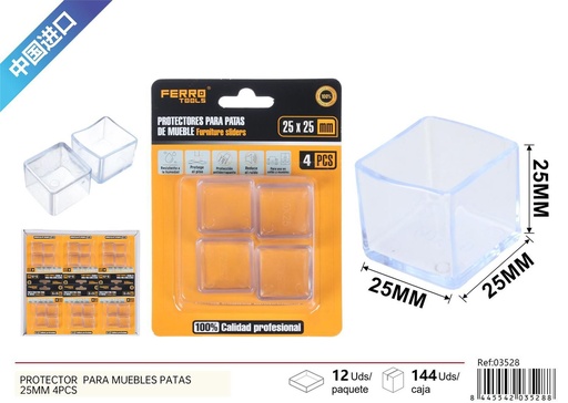 [03528] Protector para muebles 25 mm - Paquete de 4 unidades