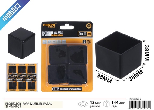 [03536] Protector para muebles patas 38mm 4pcs - Ferretería y hogar