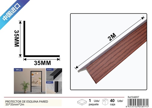 [04897] Protector de esquina pared de fibra de bambú - Accesorios de seguridad para el hogar