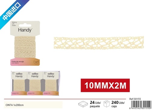 [30155] Puntilla de ganchillo 1cm x 2m - Costura y decoración