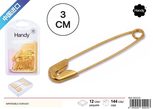 [30224] Imperdible dorado nº 1 (60 pcs) - Accesorios de costura
