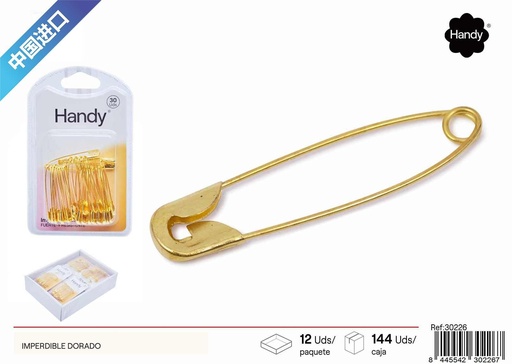 [30226] Imperdible dorado nº 3 (30 pcs) - Accesorios de costura