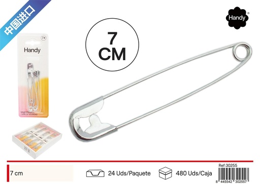 [30255] Imperdibles plateados tamaño 7 - Accesorios de costura