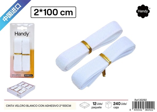 [30292] Cinta Velcro adhesiva blanca 2*100cm - Accesorios de costura