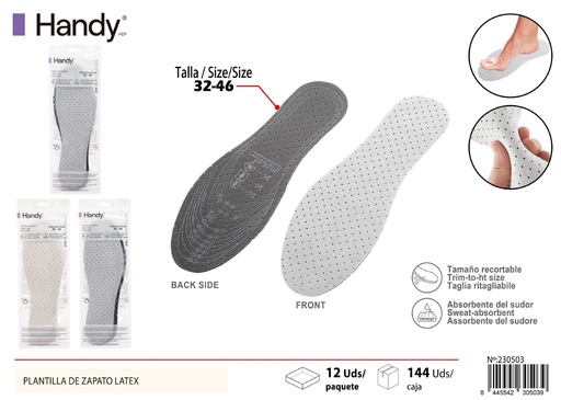 [30503] Plantilla de zapato de látex 32-46 - Insoles y comodidad para calzado