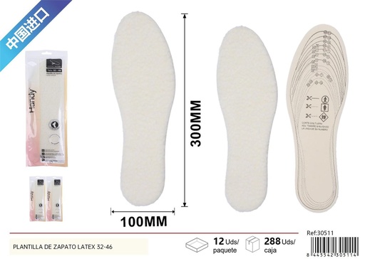 [230511] Plantilla de zapato de látex - Talla 32-46