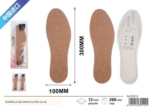 [30512] Plantilla de zapato látex tallas 32-46