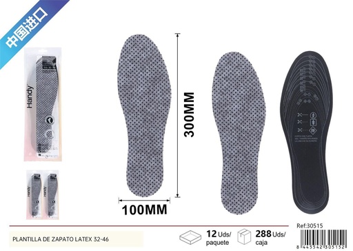 [30515] Plantilla de zapato de látex 32-46 - Accesorios de mercería