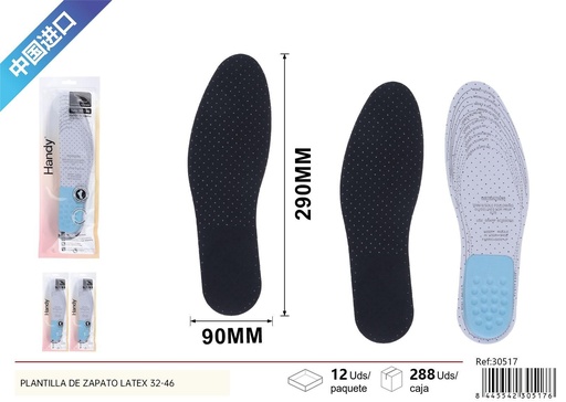 [30517] Plantilla de zapato de látex de EVA sin tejer con aumento de altura 32-46 - Confort y accesorios para calzado