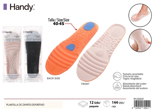 [30541] Plantilla de zapato deportivo con doble amortiguación (tallas 40-45) - Accesorios de calzado