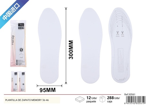 [30561] Plantilla de zapato memory 36-46 - Plantillas ortopédicas y cómodas