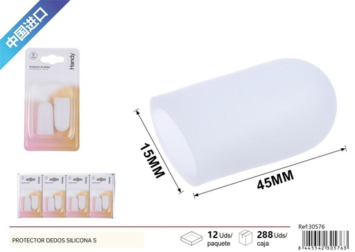[30576] Protector de Dedos Silicona S (1.5x4.5 cm) Blanco - Protectores para pies
