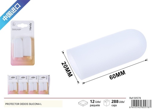 [30578] Protector de Dedos Silicona L (2x6 cm) Blanco - Protectores para pies