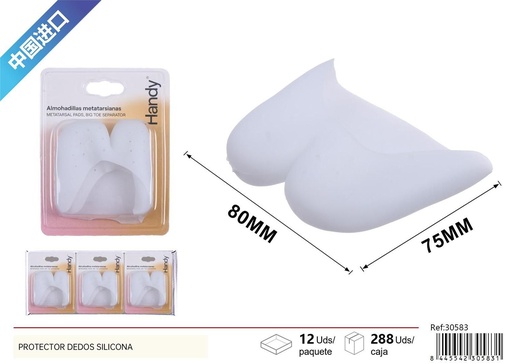 [30583] Protector de dedos de silicona blanco para comodidad del calzado