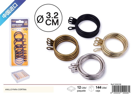 [50028] Anillo para cortina (10 piezas) - Accesorios para cortinas y decoración del hogar