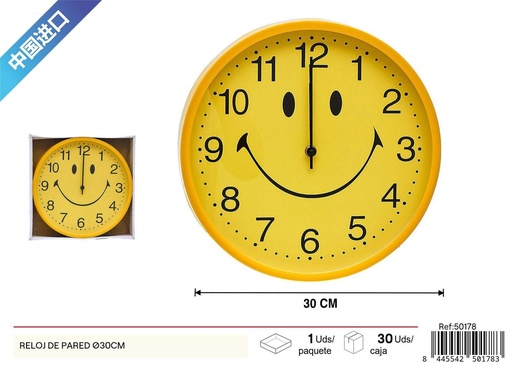 [250178] Reloj de pared Ø30 cm - Decoración para el hogar
