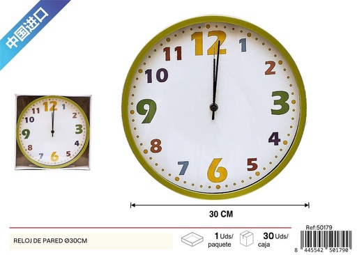 [250179] Reloj de pared Ø30 cm - Decoración para el hogar