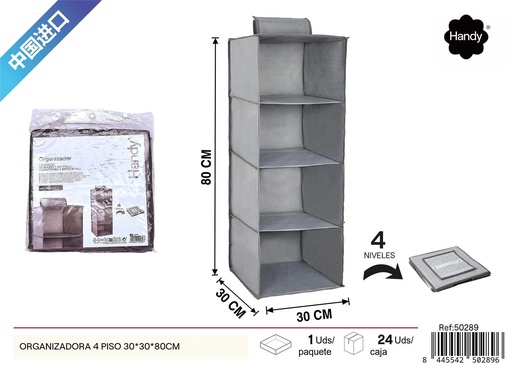[50289] Organizadora de cuatro pisos en tela sin tejer 30*30*80 cm - Accesorios para almacenamiento en el hogar