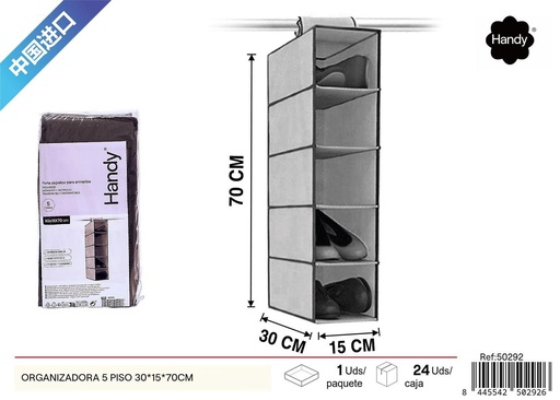 [50292] Organizador de 5 pisos 30x15x70cm para almacenamiento