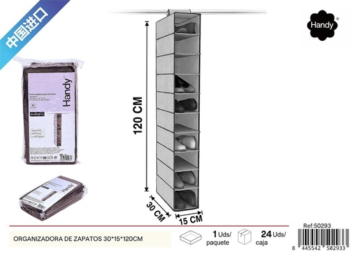 [50293] Organizador de zapatos de 10 capas de tela no tejida 30x15x120 cm - Organización del hogar