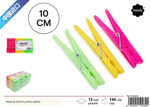 [50482] Pinza de ropa de plástico de agujero rectangular 24 pcs - Accesorios de limpieza