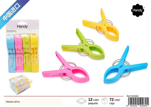 [250484] Pinzas grandes 4 piezas - Accesorios para el hogar