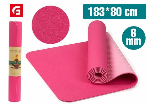 [50741] Alfombra de yoga para fitness 183x80x6mm rosa