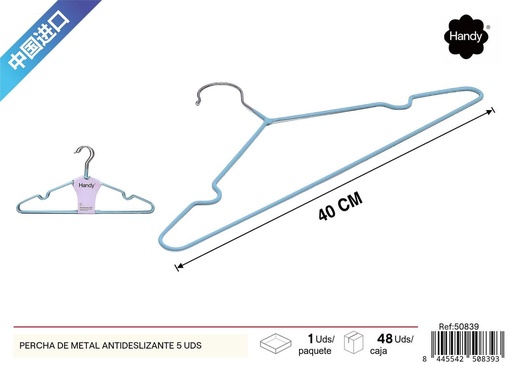 [50839] Percha de metal antideslizante 5 uds. - Ordenación