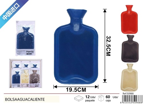 [50988] Bolsa de agua caliente monocromática con 45% de goma para alivio del dolor