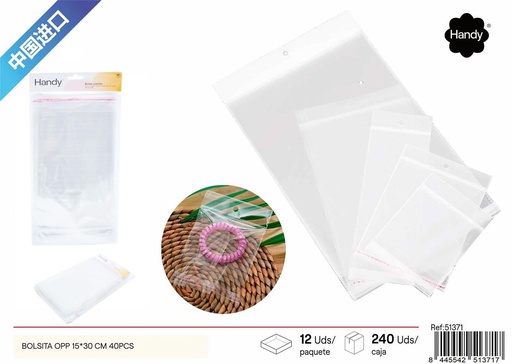 [251371] Bolsita OPP 15*30cm (40pz) - Regalos y empaques