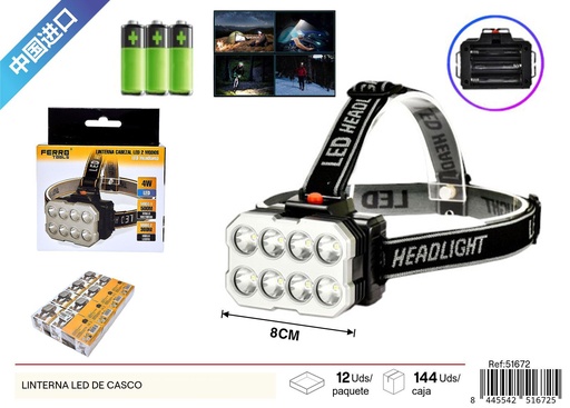 [51672] Lintera LED de casco - Electrónica y lámparas de trabajo