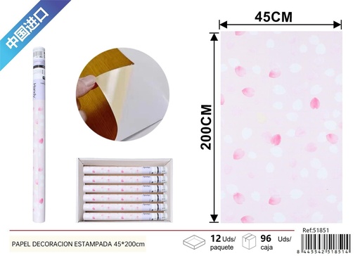 [251851] Papel decorativo estampado 45*200 cm - Papel tapiz decorativo para el hogar