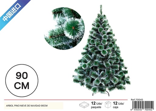 [70045] Árbol de Navidad nevado 90 cm - Decoración navideña