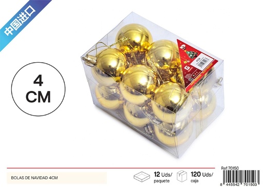 [70150] Bolas de Navidad 4cm para árboles y decoración festiva