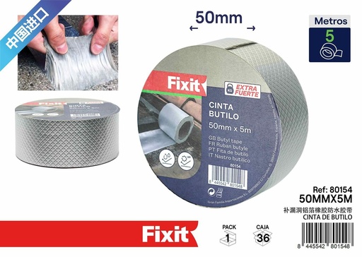 [80154] Cinta de butilo con trama rombo 50mmx5m adhesiva y resistente