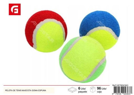 [187904363] Pelota de tenis para mascota de goma espuma para juegos de perros