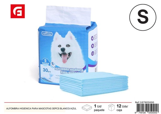 [187905000] Alfombra higiénica para mascotas 30 pcs blanca/azul