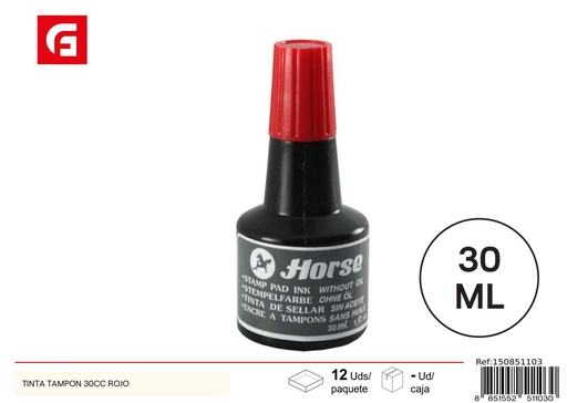 [150851103] Tinta tampón 30 cc rojo - Artículos de oficina